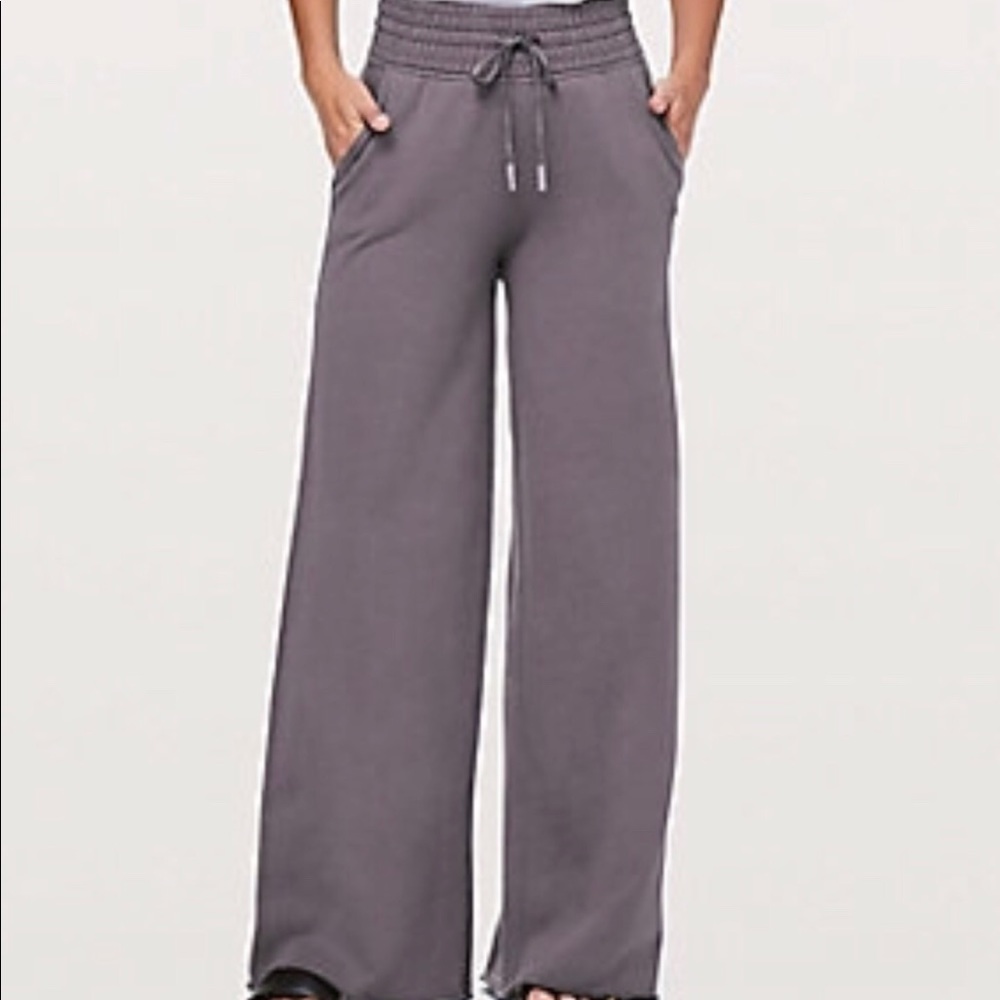Black Lululemon wide leg high waist sweatpants